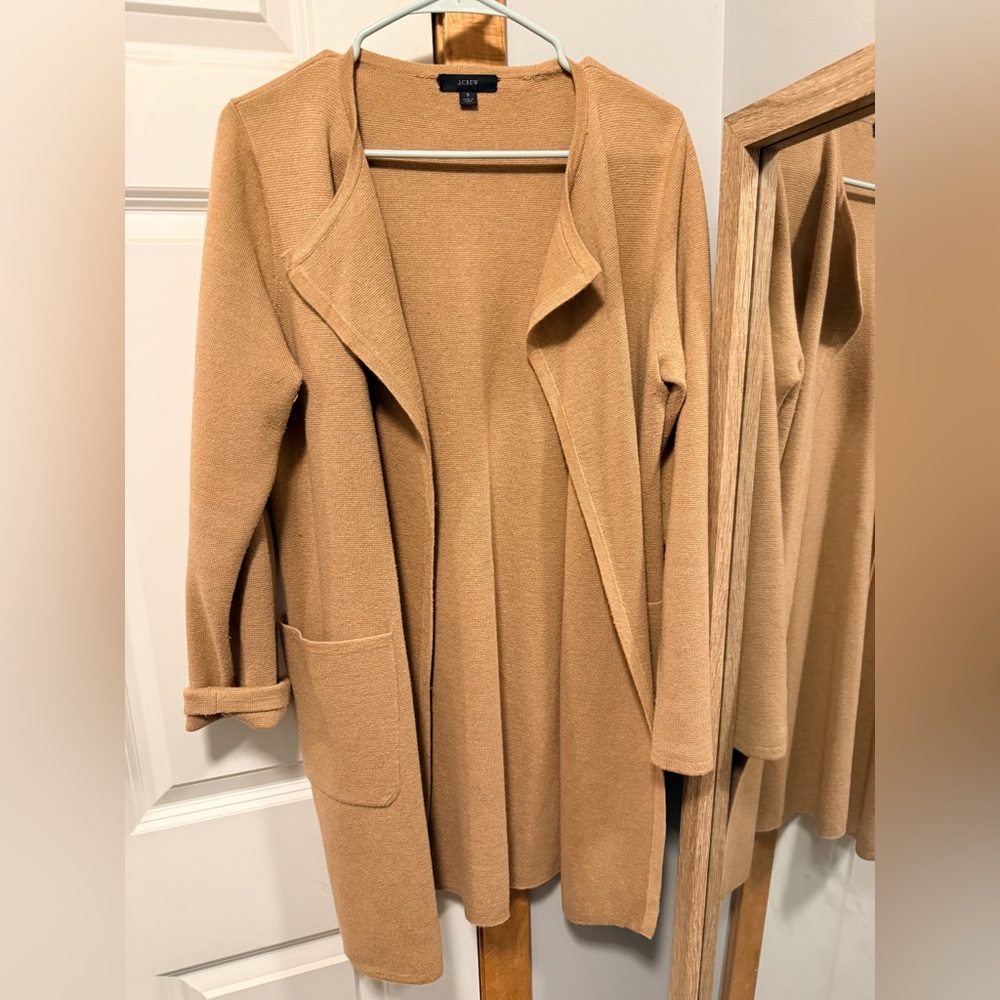 J. Crew Light Brown Open Cardigan